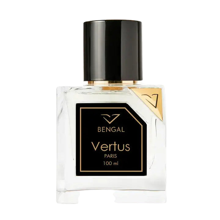 Perfume bottle labeled 'Bengal Vertus' on a white background