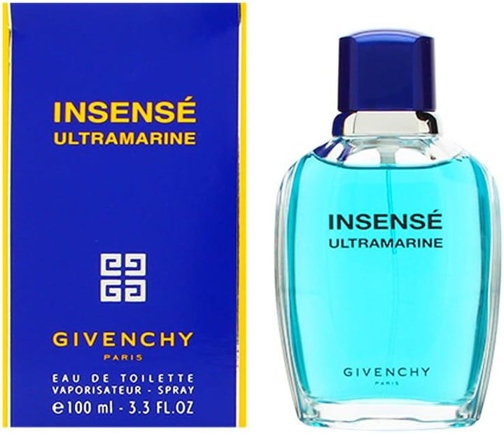 Givenchy Insense Ultramarine perfume bottle and packaging on a white background