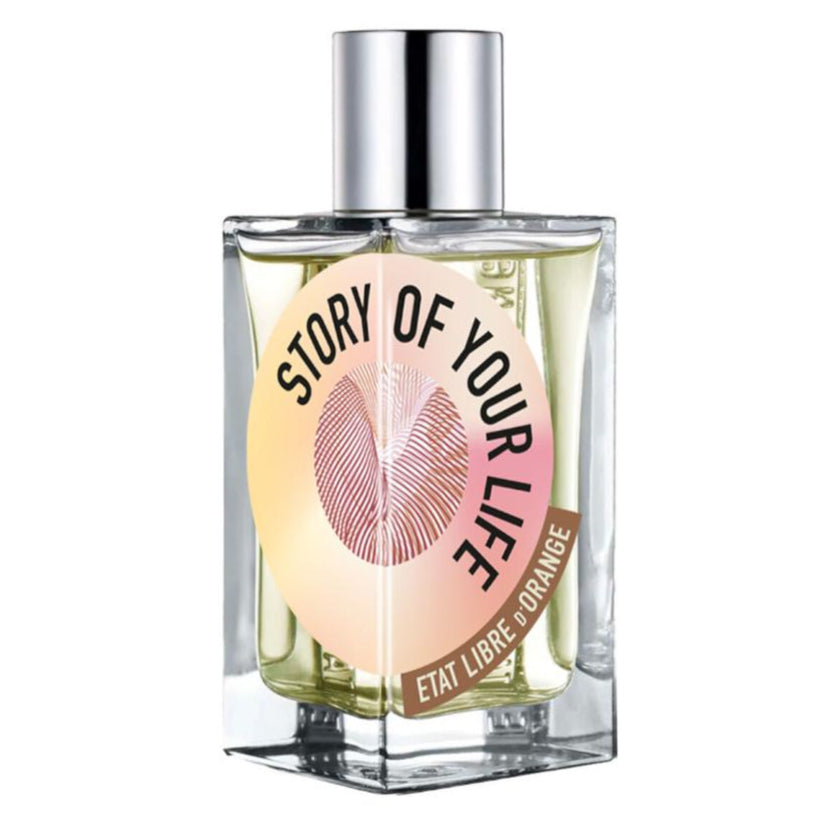 Perfume bottle labeled 'Story of Your Lie' by Etat Libre d'Orange on a white background