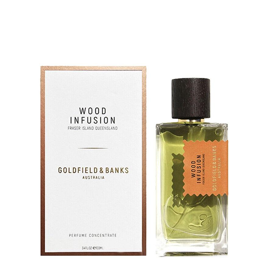 Goldfield & Banks Wood Infusion perfume bottle and packaging on a white background
