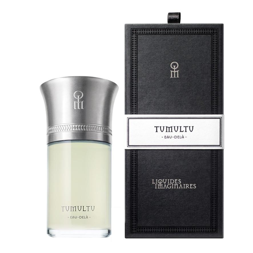 Tumultu perfume bottle with packaging on a white background
