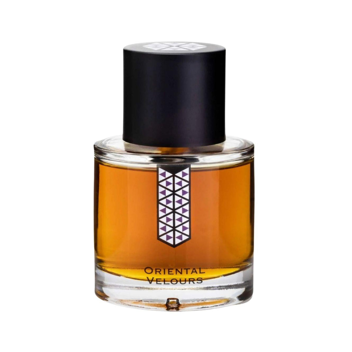 Perfume bottle labeled 'Oriental Velours' on a white background