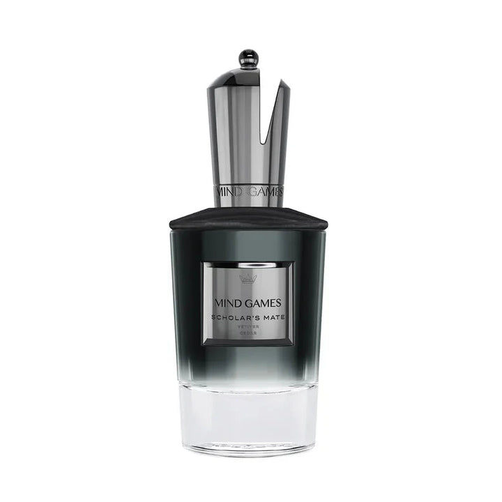 Perfume bottle labeled 'Mind Games' on a white background