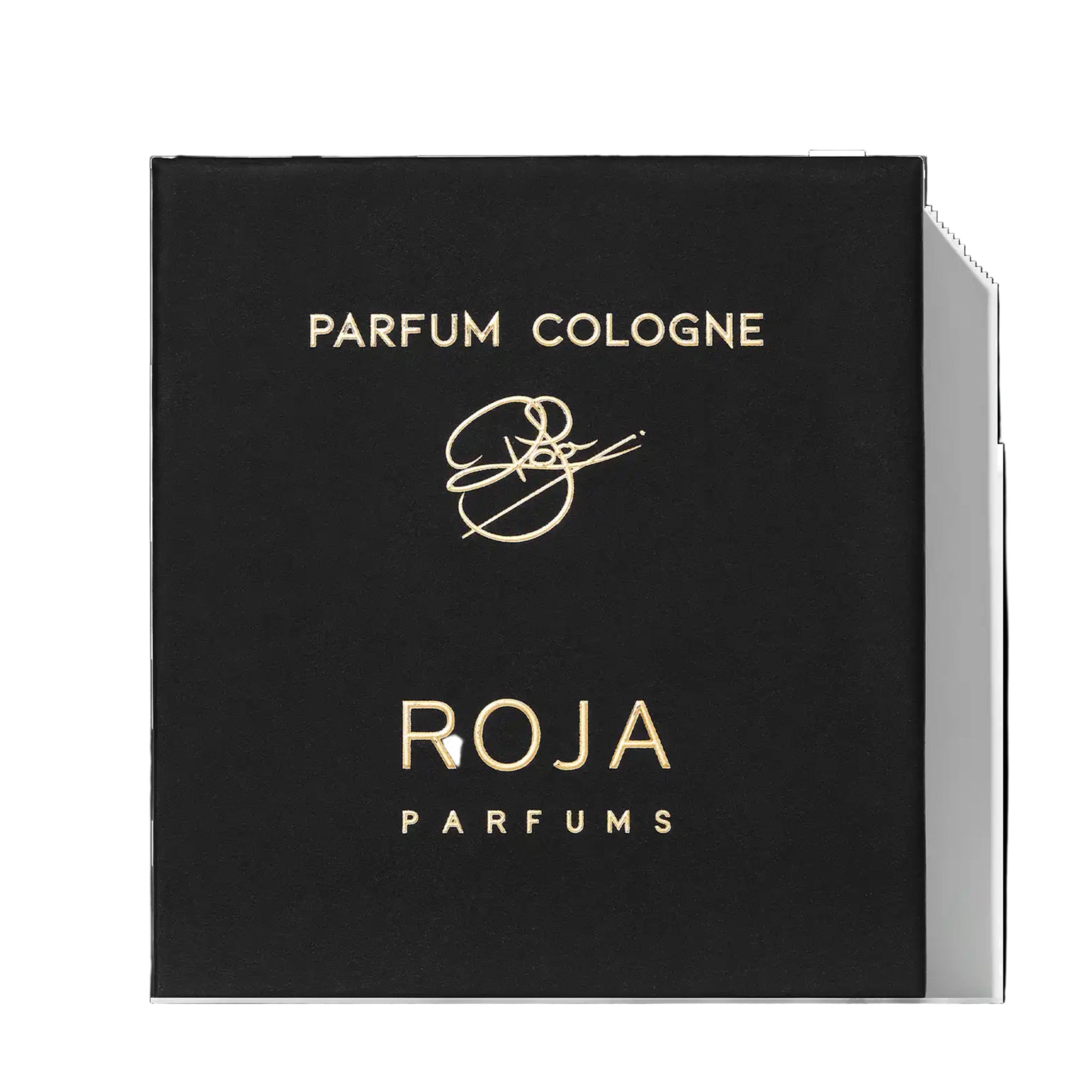 Black box of Roja Parfums Parfum Colonge on a white background