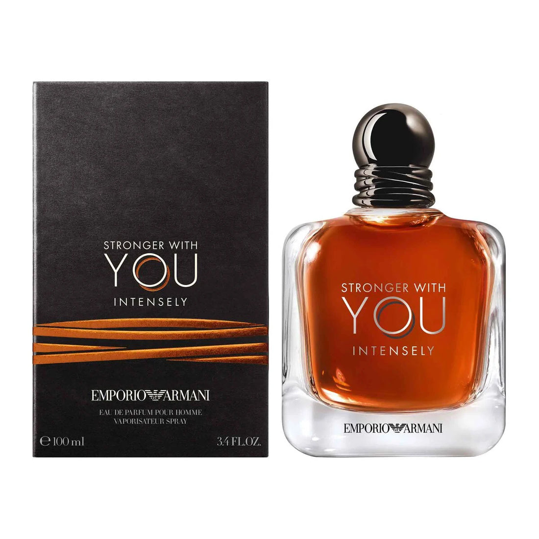 Emporio Armani perfume bottle and packaging on a white background