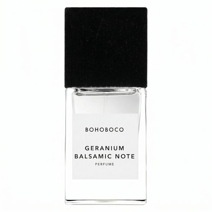 Bohoboco Geranium Balsamic Note Extrait de Parfum 50ml - Perfume box with bottle.