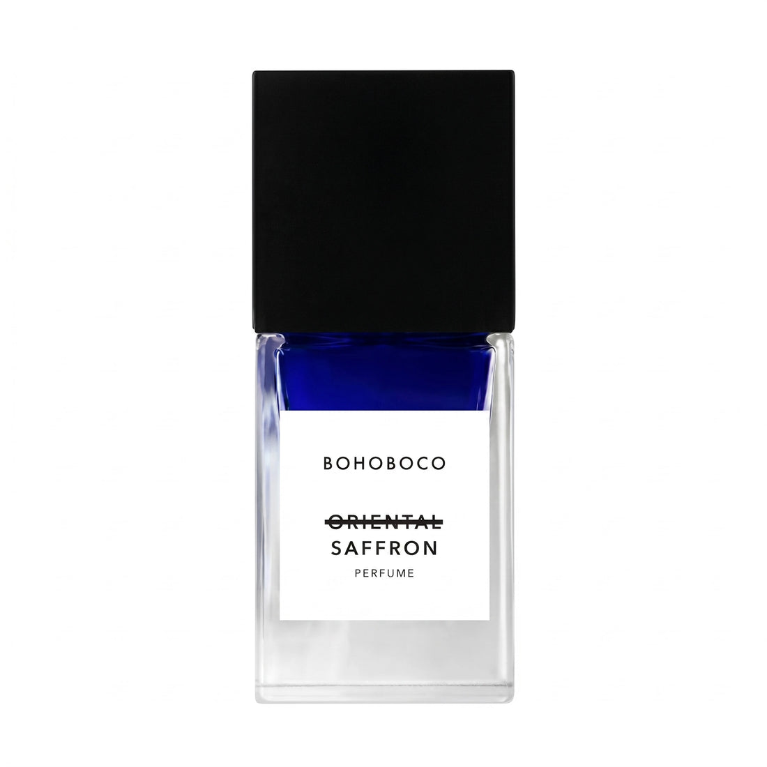 Bohoboco Oriental Saffron Extrait de Parfum 50ml - Perfume box with bottle.